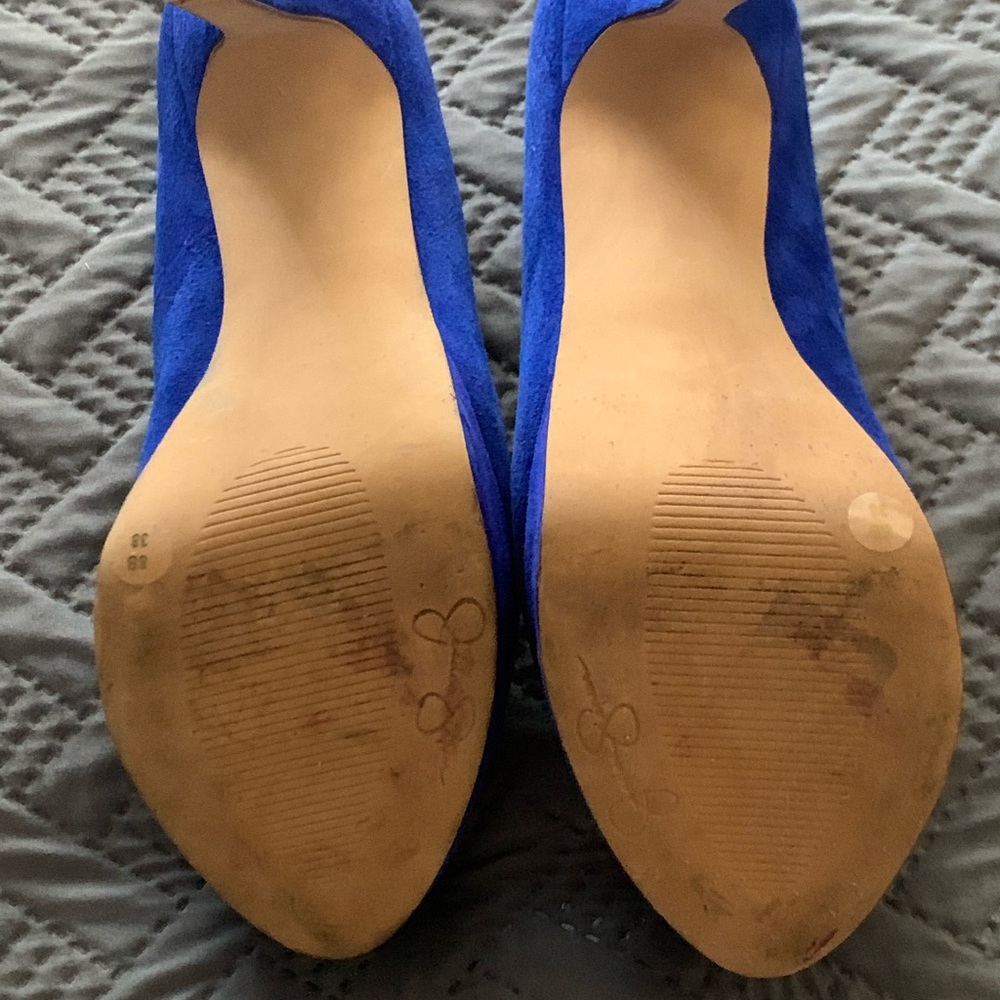 Jessica Simpson blue suede heels - Picture 4 of 4